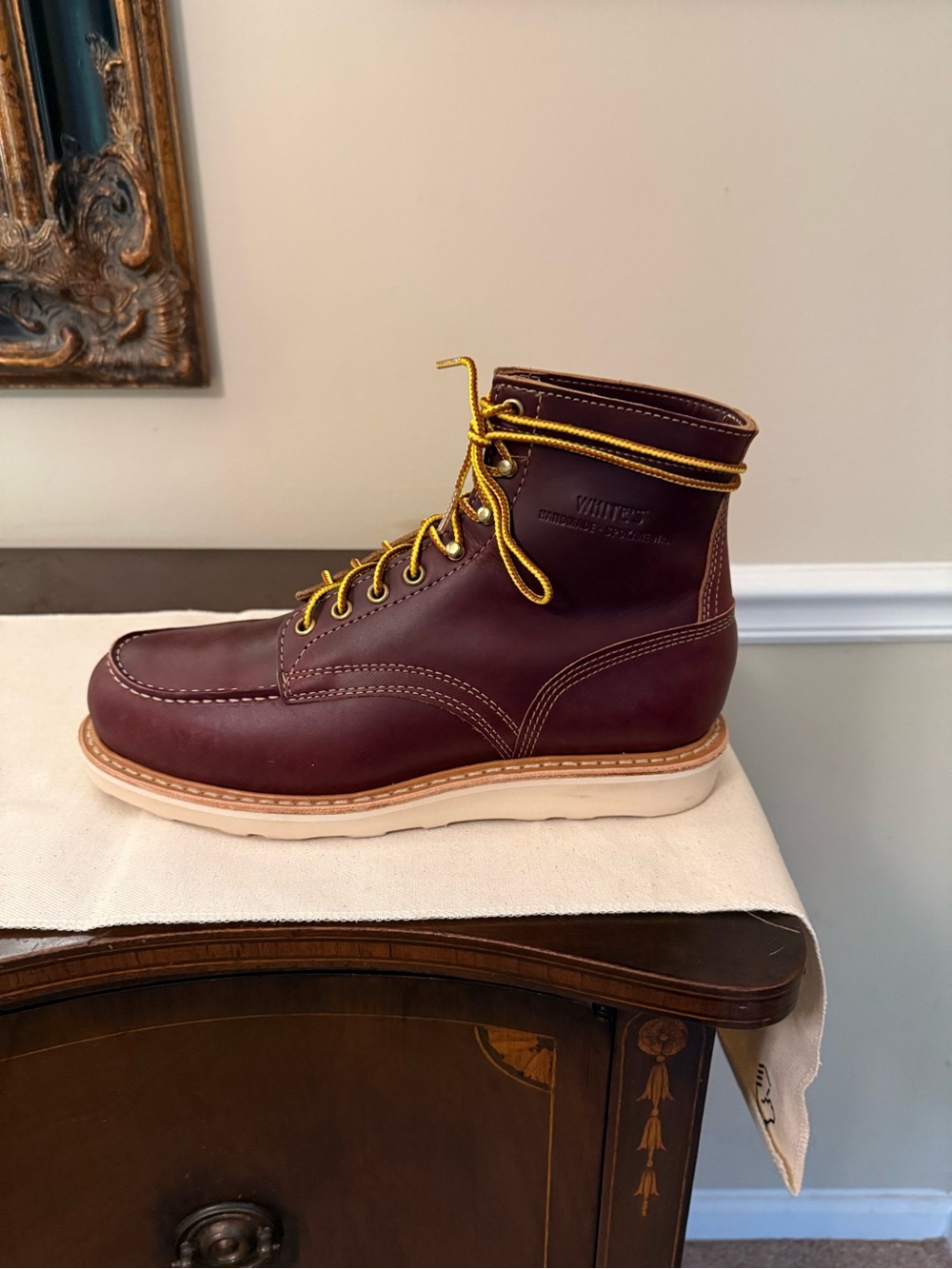 White’s Perry Select 6” Burgundy Leather Moc Toe Boots - Picture 4 of 11